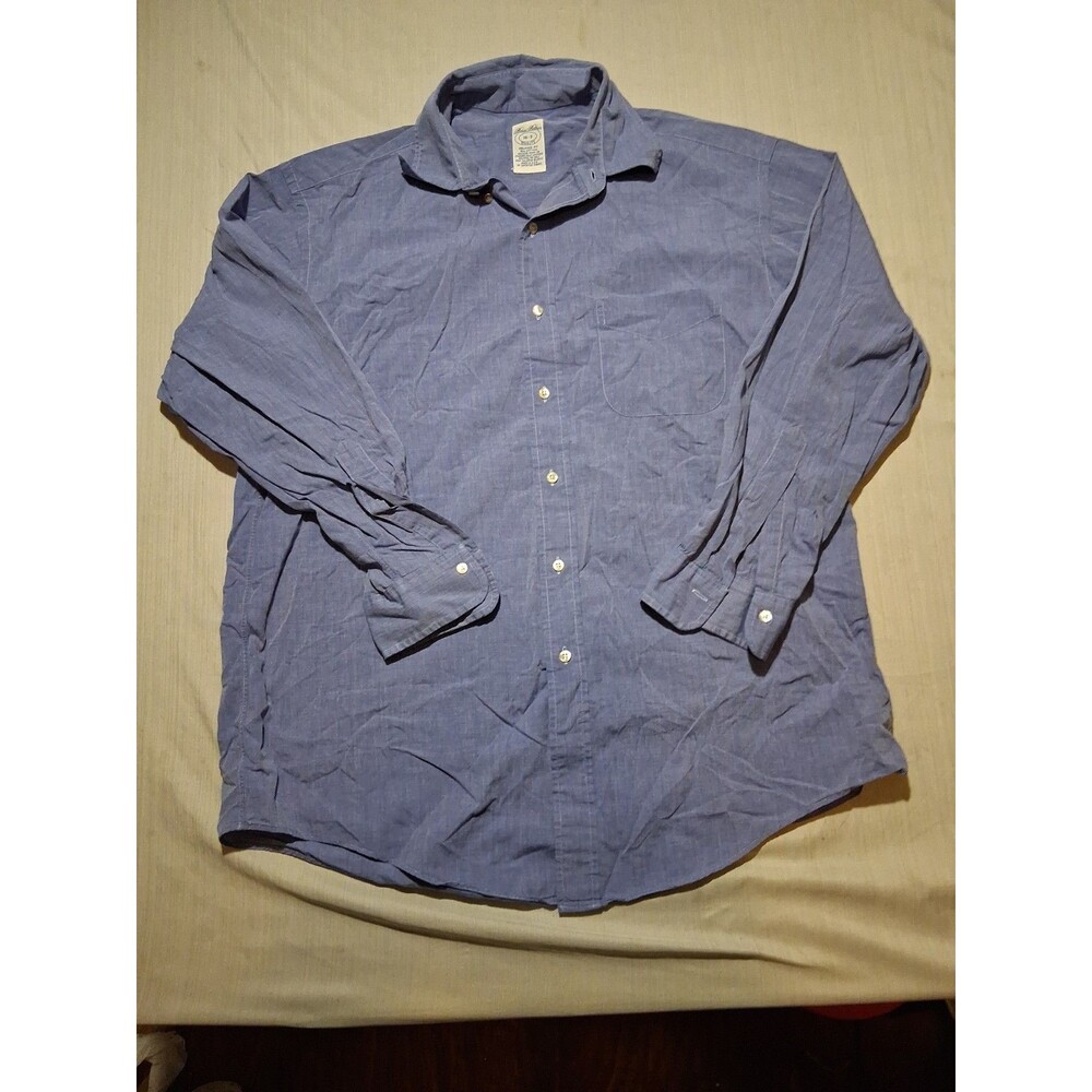 Vintage Brooks Brothers Makers Dress Shirt 16-3 Blue 100% Cottton Made in USA